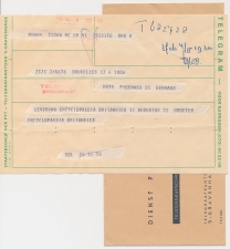 Telegramafschrift Brussel - Den Haag 1972 - Per Telefoon