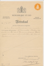 Fiscaal Droogstempel 50 C. ZEGELRECHT MET OPCENTEN AMST. 1913