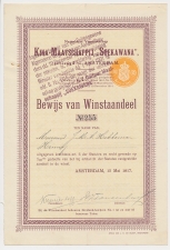 Fiscaal Droogstempel 15 C. AMST. 1917 - Winstaandeel