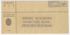 Dienst PTT Den Haag 1948 - Vensterenvelop: ZEND EEN TELEGRAM