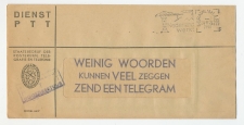 Dienst PTT Den Haag 1948 - Vensterenvelop: ZEND EEN TELEGRAM