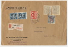 Em. Bontkraag (ongetand) Aangetekend Amsterdam - Oostenrijk 1928
