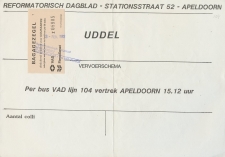 Apeldoorn - Uddel 1982 - VAD Bagagezegel voor Couranten
