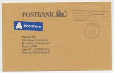 Postbank Antwoordenvelop Zwitserland - Amsterdam 1992   