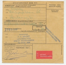 Frankering bij Afrekening Adreskaart Weteringbrug 1979 -Expresse