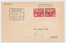 Treinblokstempel : Amsterdam - Enkhuizen I 1927