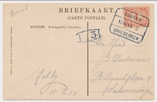 Treinblokstempel : Arnhem - Driebergen B 1914