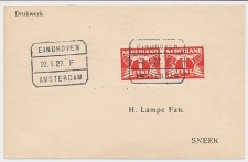 Treinblokstempel : Eindhoven - Amsterdam F 1927 ( z.o.z )