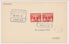 Treinblokstempel : Rotterdam - Haarlem B 1927