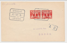 Treinblokstempel : Utrecht - Leiden B 1927