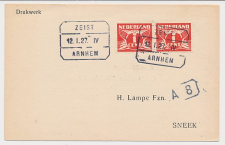 Treinblokstempel : Zeist - Arnhem IV 1927