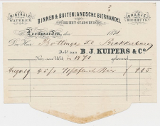 Nota Leeuwarden 1871 - Bierhandel - Minerale Wateren - Bierhuis