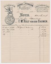 Nota Leeuwarden 1886 - De Gouden Leeuw - Globe - Petroleum      