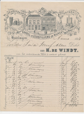Nota Harlingen 1893 - Likeurstokerij - Bitterfabriek- Wijnhandel