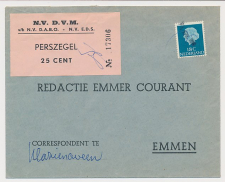 Klazienaveen - Emmen 1966 - N.V. D.V.M. Perszegel 25 CENT