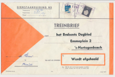 Treinbrief Boxtel - s Hertogenbosch 1967