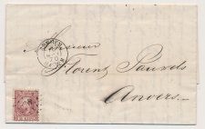 Em. 1867 Arnhem - Belgie 1870 - Grensstempel