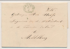 Halfrond-Francostempel Dordrecht - Middelburg 1849