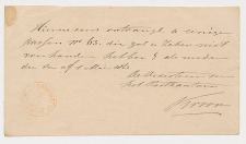 Wijk bij Duurstede 1863 - Begeleidingsbriefje Dir. Postkantoor