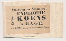 Leiden - Den Haag 1848 - Spoorweg en Stoomboot Expeditie Koens