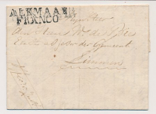 Alkmaar - Limmen 1821 - Overstempeld / Gecorrigeerd met Franco  