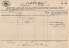 Vrachtbrief H.IJ.S.M. Doetinchem - Den Haag 1910
