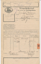 Vrachtbrief H.IJ.S.M. Hilversum - Den Haag 1915 - Etiket