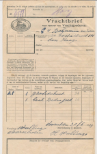 Vrachtbrief H.IJ.S.M. Voorschoten - Den Haag 1914 - Incl. brief 