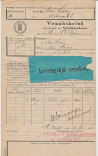 Vrachtbrief Staats Spoorwegen NCS De Bilt - Den Haag 1916 