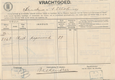 Vrachtbrief S.S. Arnhem - Zuidbroek - Wildervank 1909