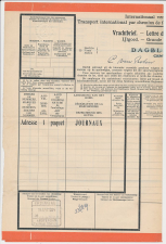 Part. Internationale Vrachtbrief Amsterdam - Belgie 1934        