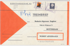 Treinbrief Kruiningen - Rotterdam 1966