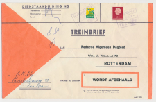 Treinbrief Zaandam - Rotterdam 1964