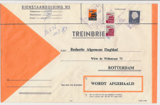 Treinbrief Zevenaar - Rotterdam 1966