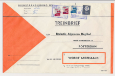 Treinbrief Kruiningen Yerseke - Rotterdam 1967