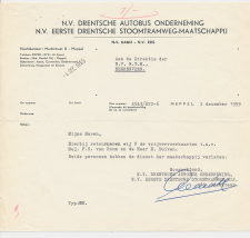 Brief Meppel 1959 - Eerste Drentsche Stoomtramweg Maatschappij  