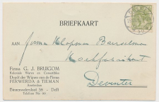 Firma briefkaart Delft 1918 - Koloniale waren - Wijnen