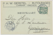 Firma briefkaart Lonneker - Enschede 1912 - Fourages