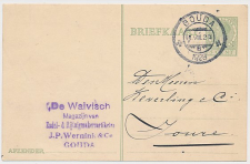 Briefkaart Gouda 1928 - De Walvisch - Zadelmakersartikelen      