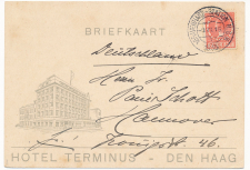Firma briefkaart Den Haag 1935 - Hotel Terminus