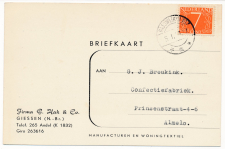 Firma briefkaart Giessen 1956 - Manufacturen - Woningtextiel 