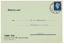 Firma briefkaart Giessen 1949 - Manufacturen 