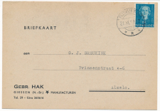 Firma briefkaart Giessen 1952 - Manufacturen 
