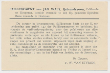 Drukwerkkaart Haarlem 1915 - Faillissement Cafehouder Ilpendam