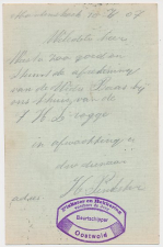 Firma briefkaart Oostwold 1907 - Beurtschipper