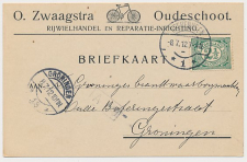 Firma briefkaart Oudeschoot 1912 - Rijwielhandel