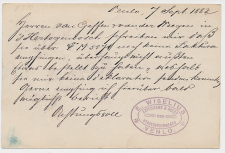 (Spoorweg) Briefkaart Venlo 1882  Wiselius Expediteur Spoorwegen