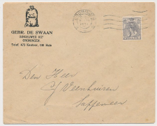 Firma envelop Groningen 1921 - Zakken handel - Zwaan