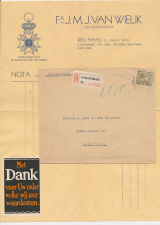 Envelop / Nota Den Haag 1936 - Hofleverancier Ridderorden