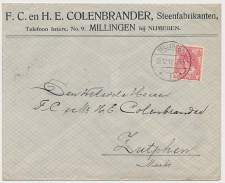Firma envelop Millingen 1912 - Steenfabrikanten
